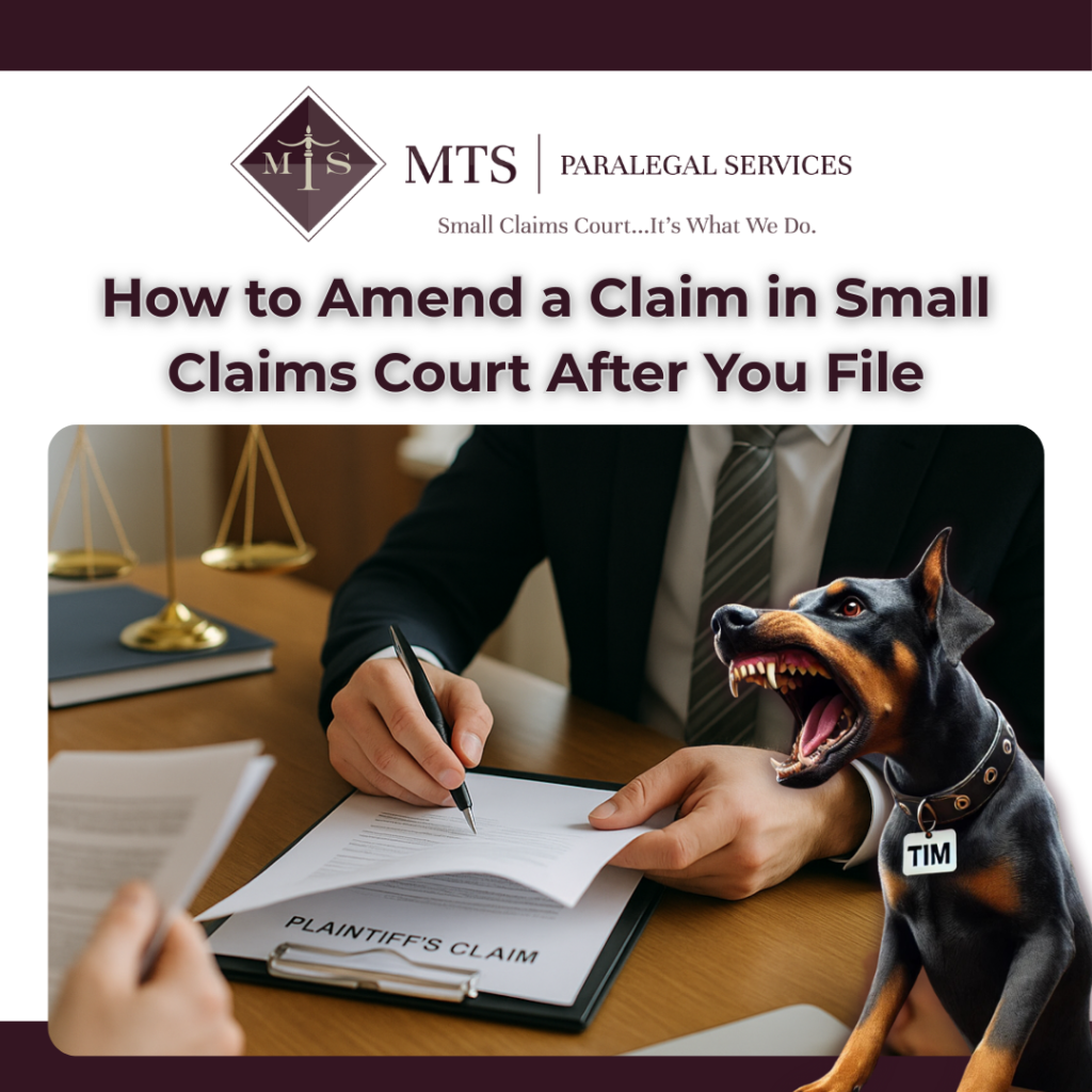 small claims amendment in Ontario