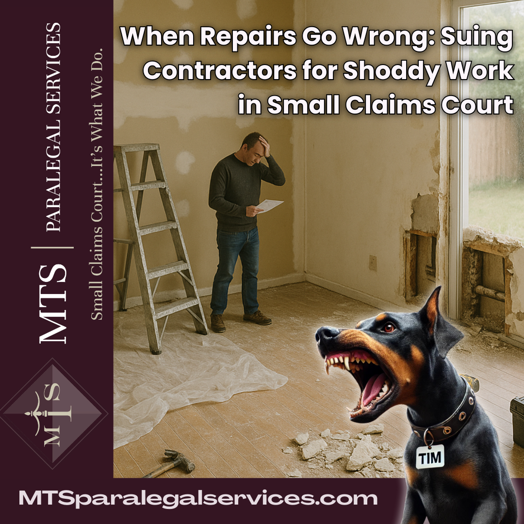 MTS Paralegal ServicesWhen Repairs Go Wrong: Suing Contractors for
